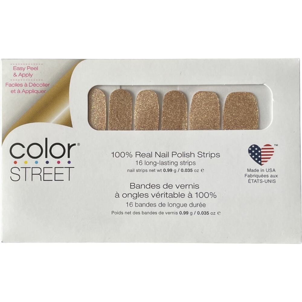 Color Street Chelsea Ya Later Nail Polish Strips Champagne Glitter FMG163